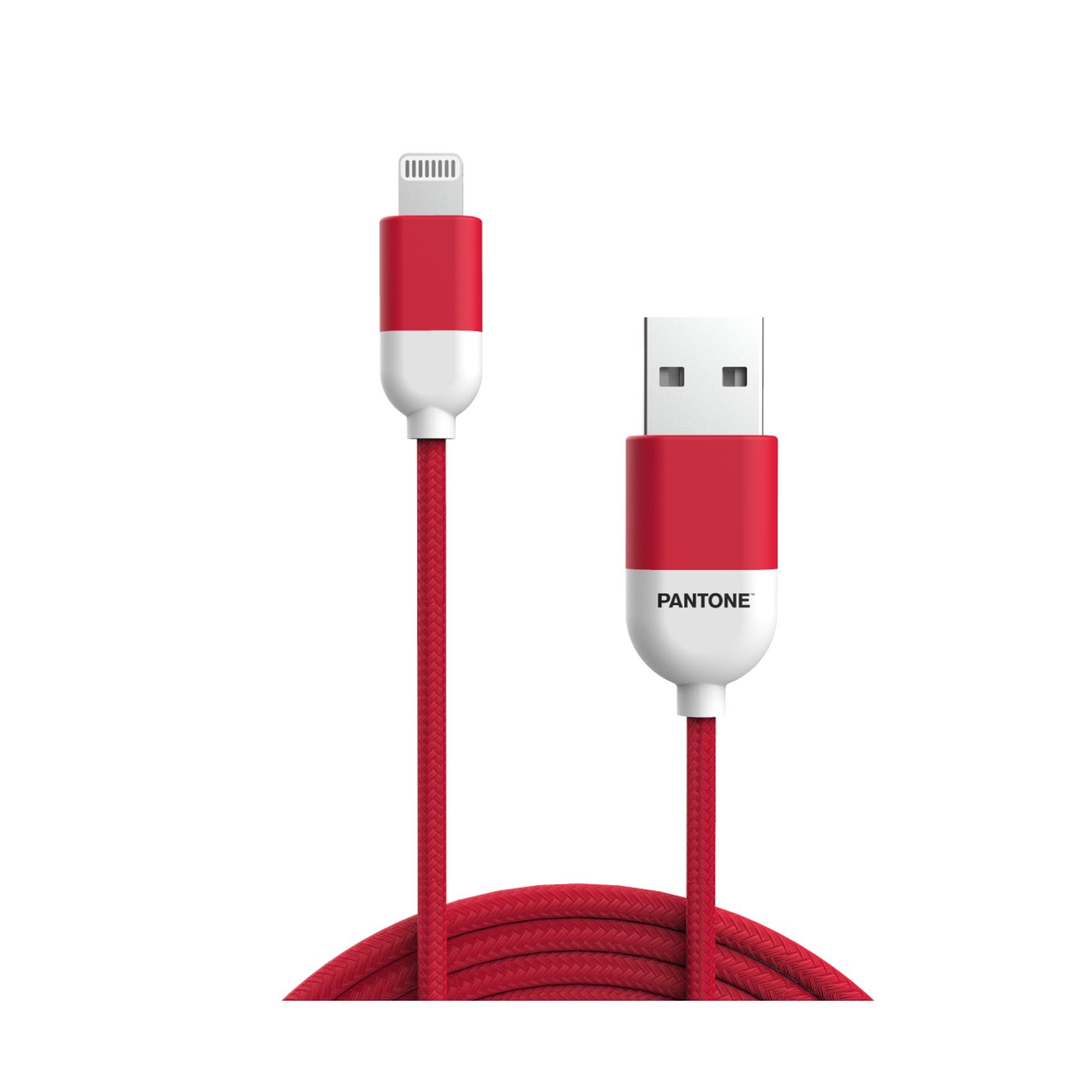 Cavo USB-A/Lightning Pantone 12W 1.5m Rosso