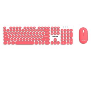 Kit Tastiera e Mouse Wireless Pantone Rosa Layout IT