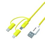 Cavo Pantone 12W 3in1 Micro USB/USB-C/Lightning 1.2m Giallo