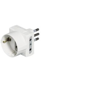 Adattatore Presa Legrand 2 Prese Italiane + 1 Presa Tedesca 10A Bianco