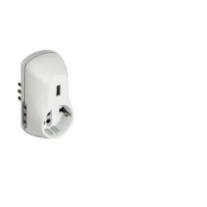 Adattatore Presa Legrand 2 Prese Italiane + USB Bianco 10A