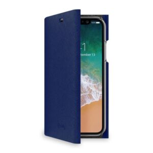 Custodia Smartphone Celly SHELL per iPhone Xs/X Blu Similpelle