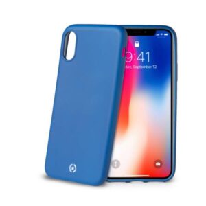 Cover Smartphone Celly SOFT MATT per iPhone Xs e iPhone X Blu
