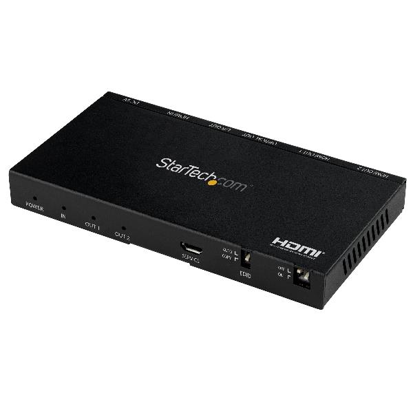 Splitter Video HDMI Startech 2 Porte 4K 60Hz Nero Metallo
