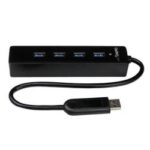 Hub USB Startech 4 Porte USB 3.0 Portatile Nero