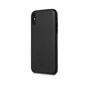 Cover Celly SUPERIOR per iPhone Xs e iPhone X in Similpelle Nera