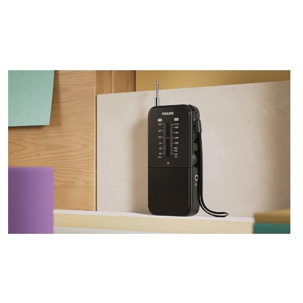 Radio AM/FM Portatile Philips Analogica a Batterie Nero