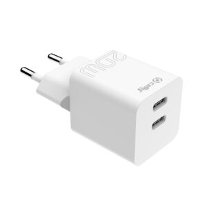 Caricabatterie Celly TC2USBC20W 20W 2 Porte USB-C Bianco
