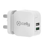 Caricabatterie Celly TC2USBTURBO 17W 2 Porte USB-A UK