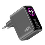 Caricabatterie Celly TCSCREEN2C1A45W 45W GaN 3 Porte con Schermo Integrato