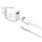 Kit di Ricarica Celly TCUSBLIGHT 12W USB-A Wall Charger + Cavo Lightning [TURBO]