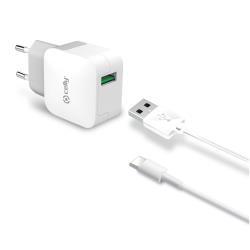Kit di Ricarica Celly TCUSBTYPEC 12W USB-A + Cavo USB-A a USB-C