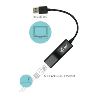 Adattatore di Rete I-Tec USB 2.0 a Ethernet RJ-45 100Mbit/s