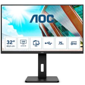 Monitor AOC U32P2CA 31.5" 4K UHD VA Pivot e Altezza Regolabile