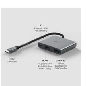 Hub USB TP-LINK UH3020C 3 Porte USB 3.2 Gen 1 Grigio