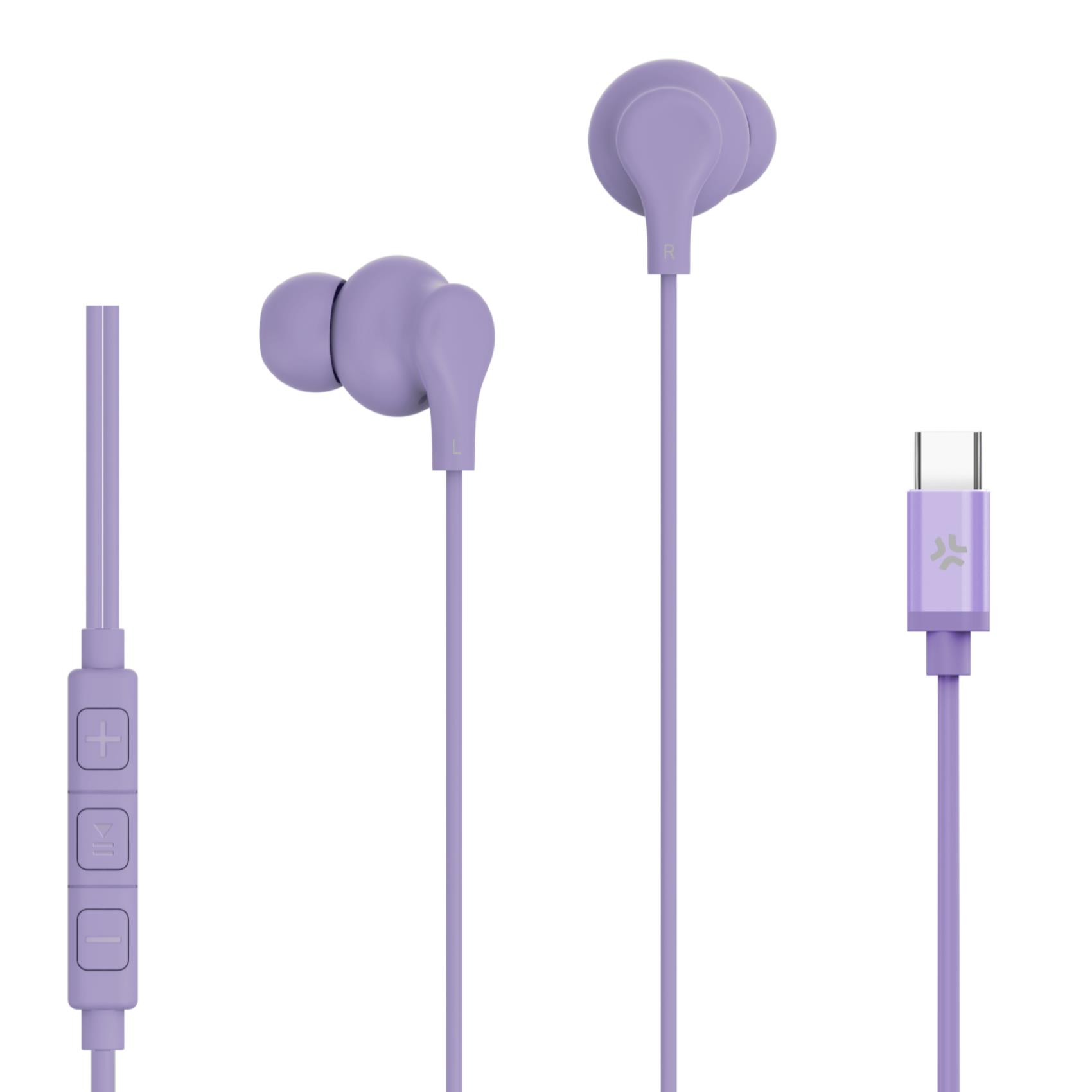 Auricolari Celly UP1600TYPEC USB-C Stereo con Microfono Viola
