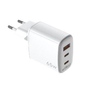 Caricabatterie Celly UPTC1USB2USBC65 GaN 65W 3 Porte USB-C/USB-A