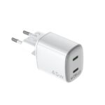 Caricabatterie Celly UPTC2USBC45W GaN 45W Bianco 2 Porte USB-C