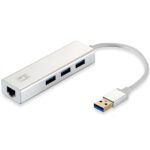 Adattatore Ethernet Level One USB-0503 Gigabit con Hub 3 Porte USB 3.0