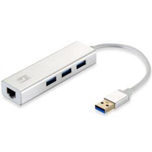 Adattatore Ethernet Level One USB-0503 Gigabit con Hub 3 Porte USB 3.0