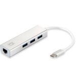 Adattatore Ethernet Level One USB-0504 USB-C Gigabit con Hub 3 Porte USB 3.0