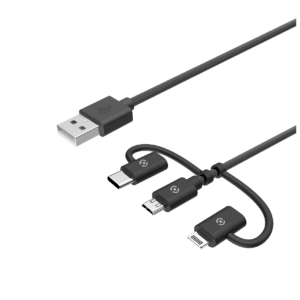 Cavo Celly USB 3in1 1m Micro USB/ USB-C/ Lightning 12W