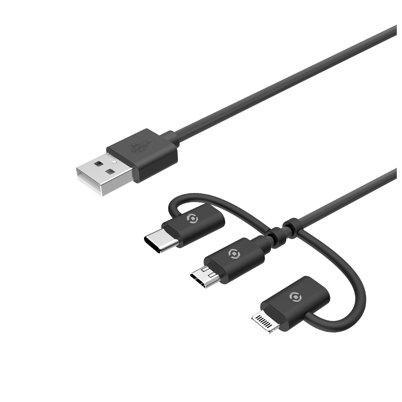Cavo Celly USB 3in1 1m Micro USB/ USB-C/ Lightning 12W
