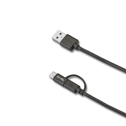 Cavo USB-C a Micro USB Celly 15W 3A 1 metro con Adattatore
