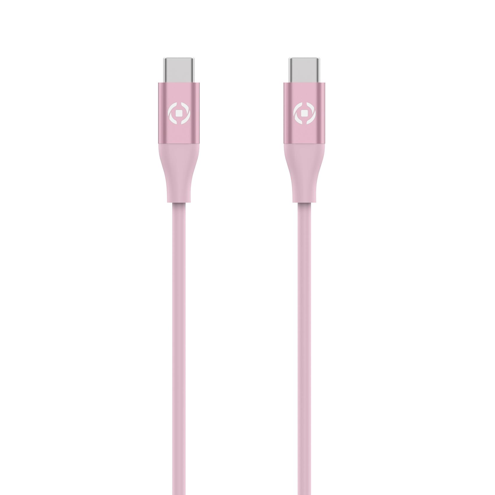 Cavo USB-C Celly 60W Power Delivery 1.5m Rosa