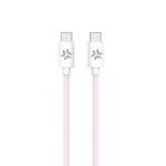 Cavo USB-C Celly 60W Power Delivery 1.5m Intrecciato Cotone Rosa