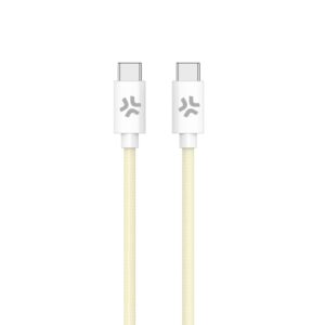 Cavo USB-C Celly Cotton Braided 1.5m 60W Power Delivery Giallo