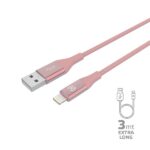 Cavo USB-A Lightning Celly 3 metri Silicone Rosa 12W
