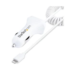 Cavo Auto Lightning Startech 1m Spirale Integrato 2 Porte USB