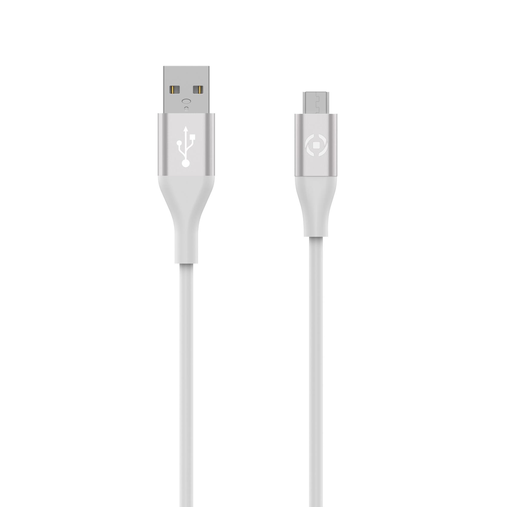 Cavo USB-A Micro USB Celly 1.5m Silicone Bianco 12W