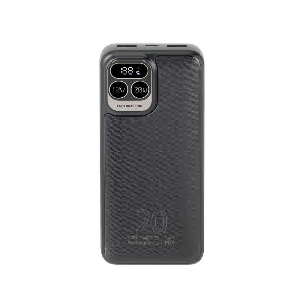 Power Bank Rivacase 20000 mAh PD 20W LCD Display Nero