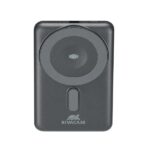 Power Bank Rivacase 5000 mAh Magsafe Qi 15W con Caricatore Apple Watch e Cavi Integrati Grigio