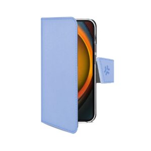 Custodia Celly Wally per iPhone 16 in Similpelle Blu