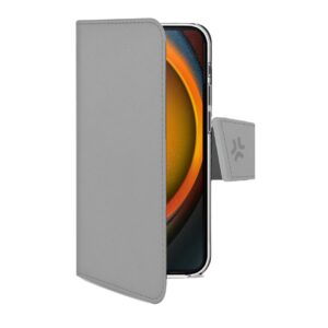 Custodia Smartphone Celly WALLY per iPhone 16 Pro Grigio Similpelle