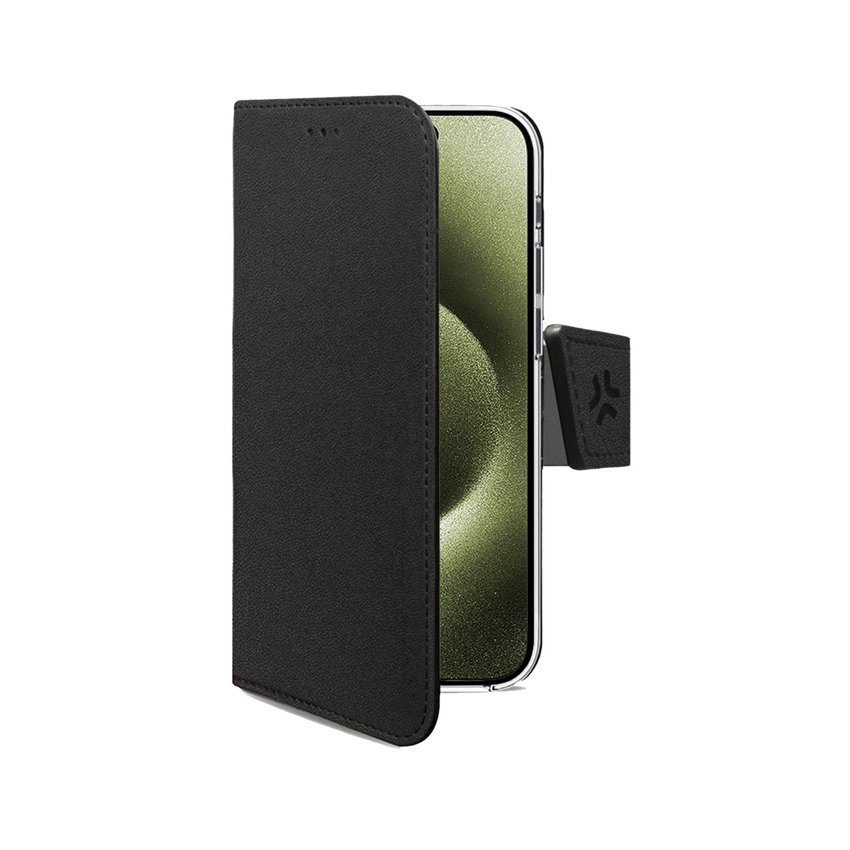 Custodia Smartphone Celly Wally per iPhone 17 in Similpelle Nero
