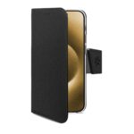 Custodia Celly Wally per iPhone 17 Pro Max in Similpelle Nero