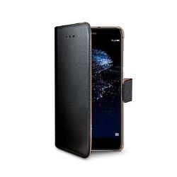 Custodia Smartphone Celly Wally per Huawei P10 Lite in Similpelle Nera