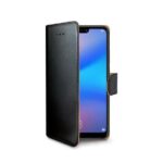 Custodia Smartphone Celly Wally per Huawei P20 Lite in Similpelle Nero
