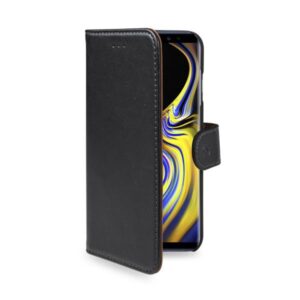 Custodia Smartphone Celly Wally per Samsung Galaxy Note 9 in Similpelle Nera