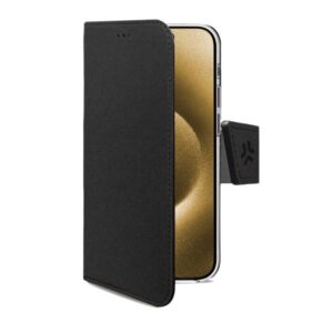 Custodia Celly WallyMag per iPhone 17 Similpelle Nero
