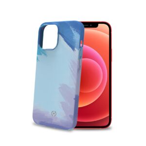 Cover Celly WATERCOLOR per iPhone 13 in TPU Blu