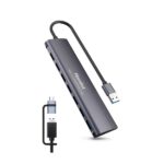 Hub USB 3.0 Hamlet XHUB-07A3CX 7 Porte Alluminio USB-A + USB-C