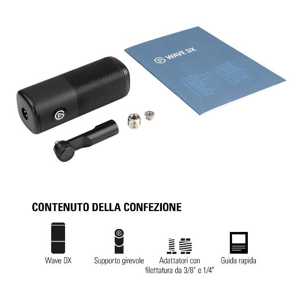 Microfono da Streaming Elgato Wave:3 USB-C Nero - immagine 3