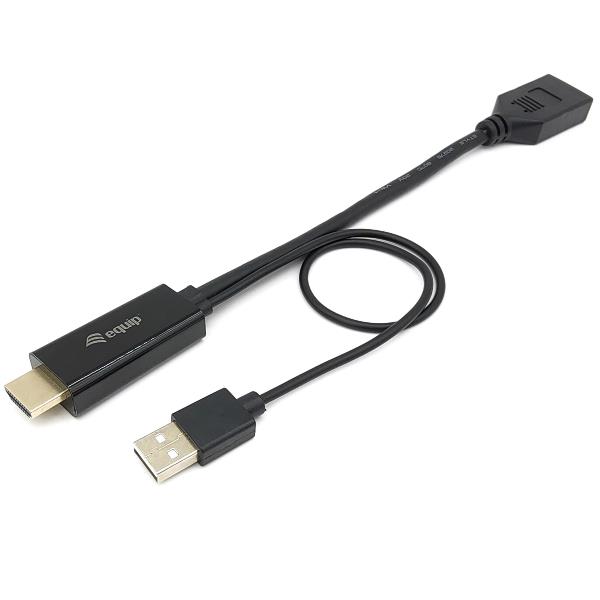 Adattatore HDMI a DisplayPort EQUIP M/F 4K 60Hz con Alimentazione USB - immagine 2