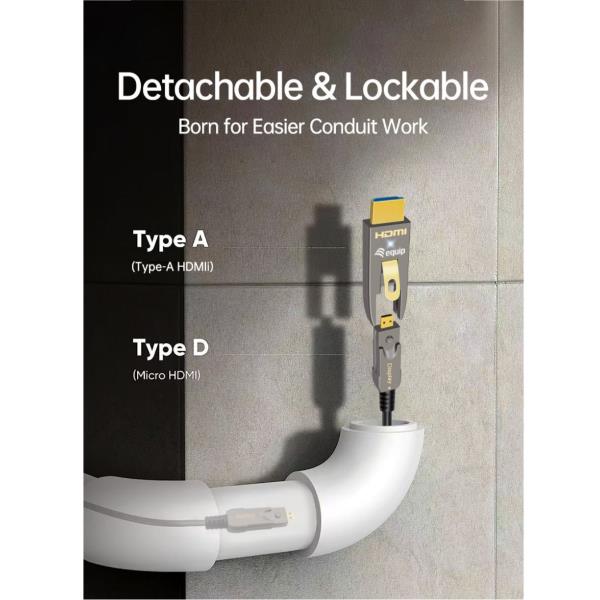 Cavo HDMI 2.0 Equip Ottico Attivo 4K 60Hz 30 Metri Staccabile - immagine 3