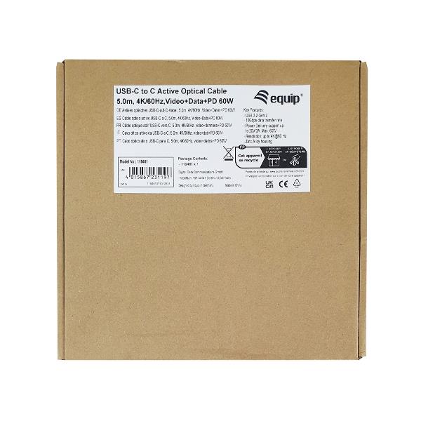 Cavo USB-C Ottico Attivo Equip 10m 4K/60Hz PD 60W 10Gbps - immagine 5